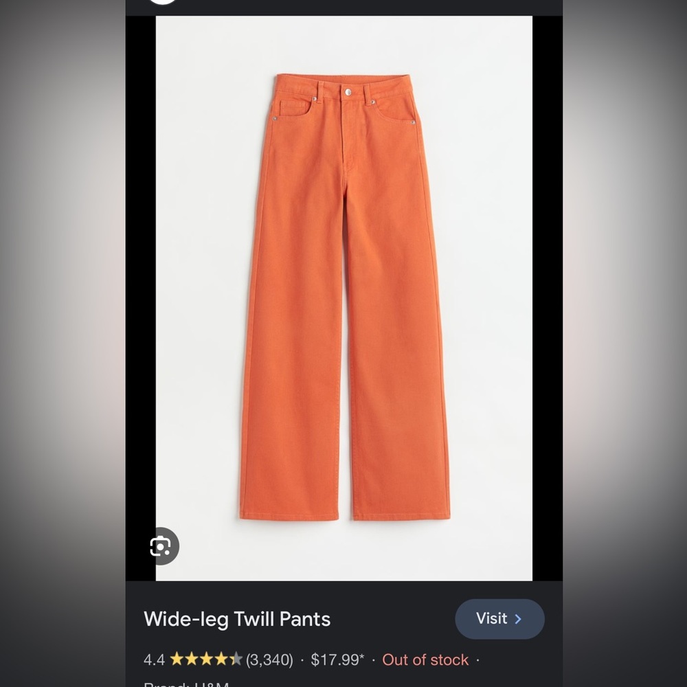 H&M Wide Leg Twill Pants